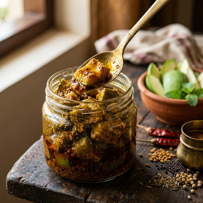 AI Generated Premium Garimaa Mango Pickle Lifestyle Shot
